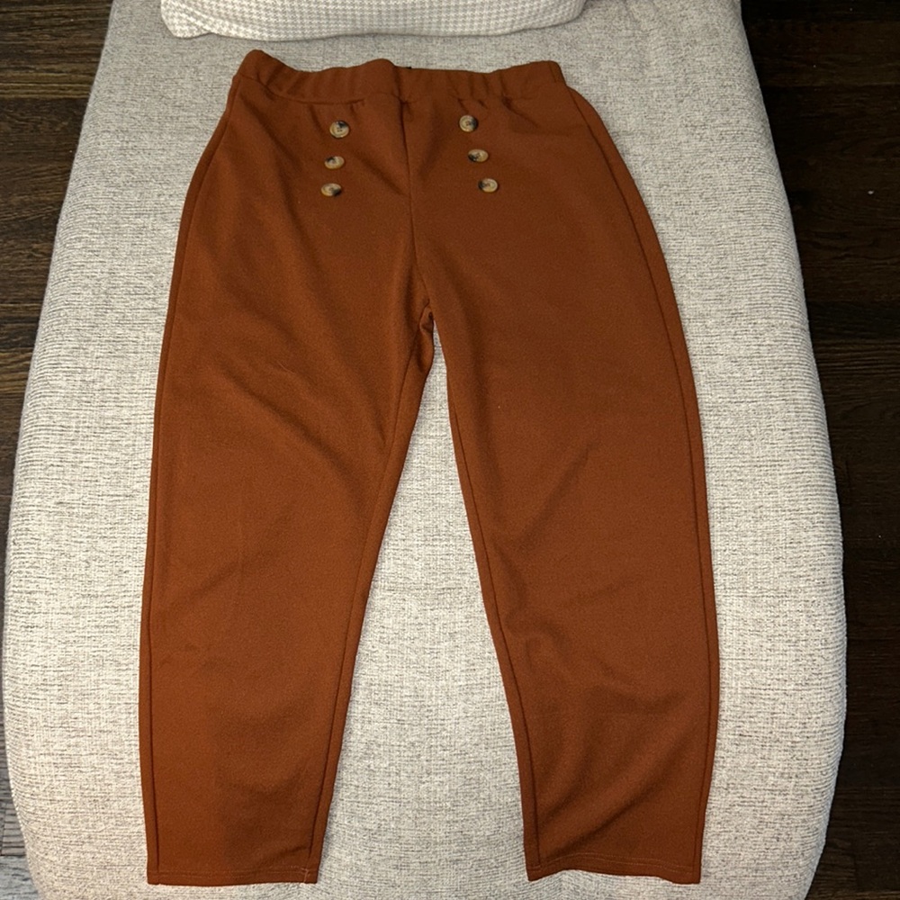 SHEIN Rust Ankle Cropped Pants